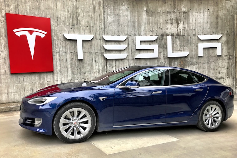 Blue Tesla Model S